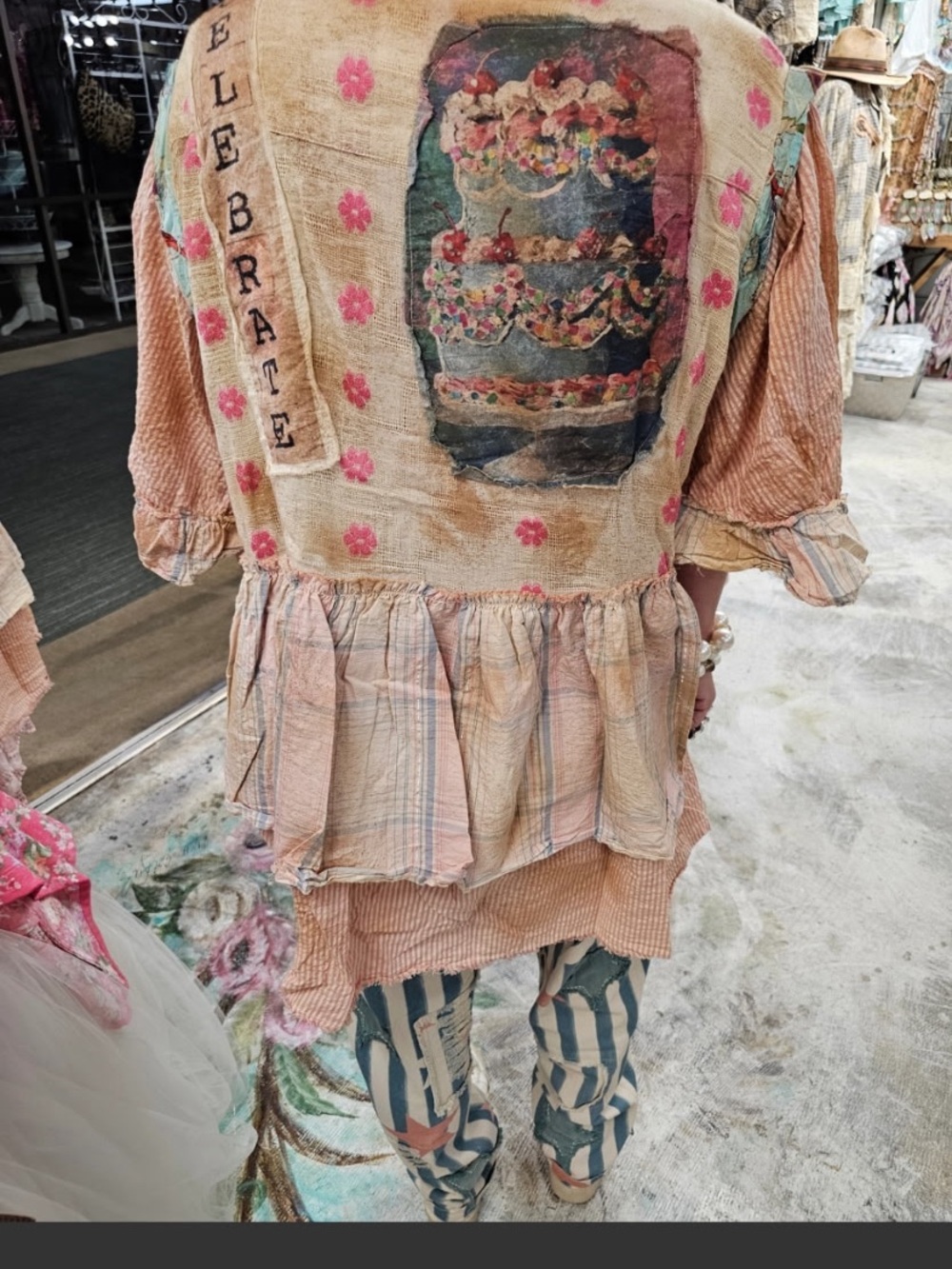 ❣️1 LEFT❣️🔥BRAND NEW Celebration Top by A Rare Bird, FUN WEARABLE ART - Picture 4 of 8